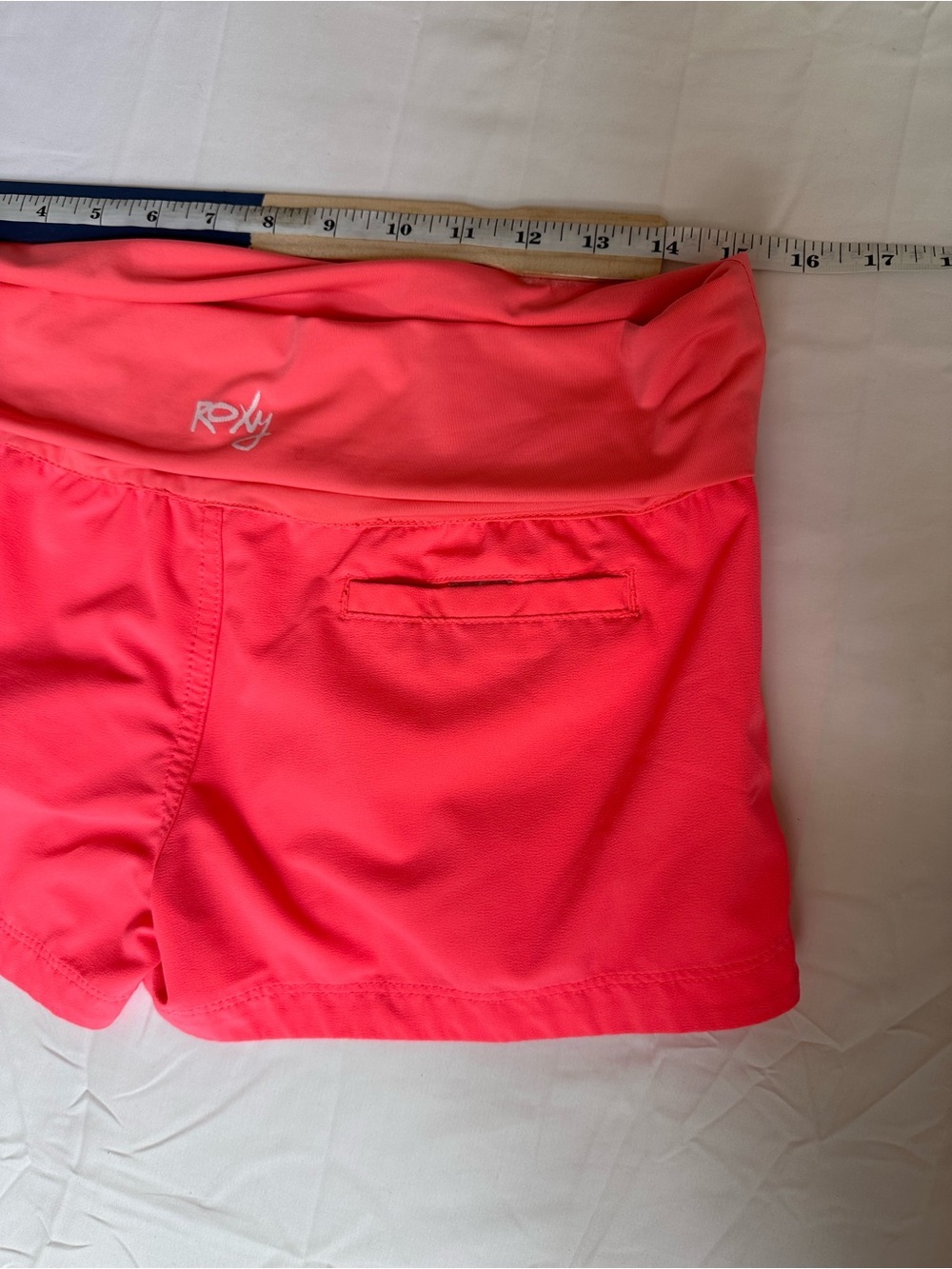 Roxy Women's Neon Coral Fold-Over Waist Skort - Picture 6 of 6